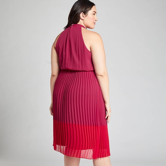 Lane Bryant Pleated Colorblock Dress NWT - Picture 3 of 3
